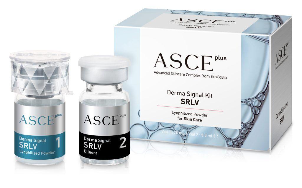 ASCE+外泌體SRLV產品展示，專為修復肌膚設計，含高純度外泌體與多重活性成分，能有效促進膠原蛋白增生、改善肌膚問題，是醫美外泌體護膚的熱門選擇。
