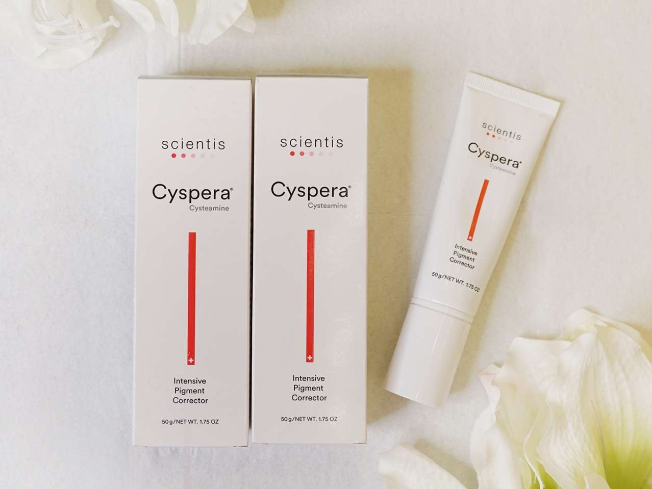 Cyspera淡斑乳霜搭配治療加速淡化斑點、提亮膚色
