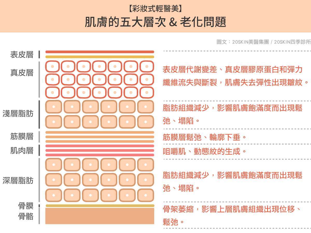彩妝式醫美肌膚的五大層次和老化問題
